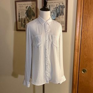 Black and white polka dot WHBM blouse size 4